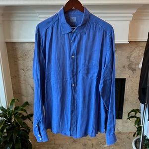 Mens Blue linen shirt.  Hartford Comp
